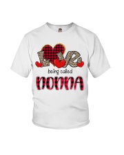 Love being called Nonna - Red Plaid Heart Youth T-Shirt tile