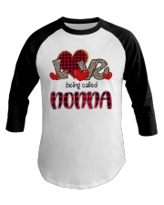 Love being called Nonna - Red Plaid Heart Baseball Tee tile