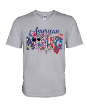 Patriotic Doodle 4th Of July American Nonna V-Neck T-Shirt tile