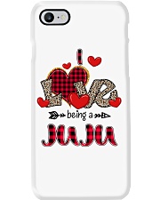 I Love Being A Juju - Red Plaid Heart Phone Case tile