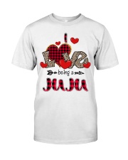 I Love Being A Juju - Red Plaid Heart Premium Fit Mens Tee tile