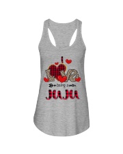 I Love Being A Juju - Red Plaid Heart Ladies Flowy Tank tile