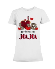 I Love Being A Juju - Red Plaid Heart Premium Fit Ladies Tee tile