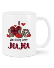 I Love Being A Juju - Red Plaid Heart Mugs tile