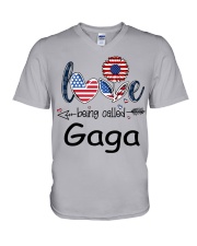 Love Being Called Gaga Flag V-Neck T-Shirt tile