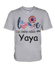 Love Being Called Yaya Flag V-Neck T-Shirt tile