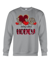 Love being called Honey - Red Plaid Heart Crewneck Sweatshirt tile