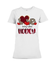 Love being called Honey - Red Plaid Heart Premium Fit Ladies Tee tile