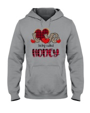 Love being called Honey - Red Plaid Heart Hooded Sweatshirt tile