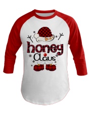 Honey Claus-Red Plaid Baseball Tee front