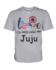 Love Being Called Juju Flag V-Neck T-Shirt tile
