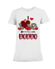 I Love Being A Nonno - Red Plaid Heart Premium Fit Ladies Tee tile