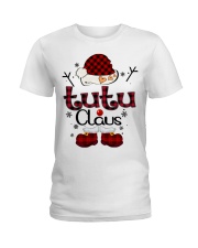 Tutu Claus-Red Plaid Ladies T-Shirt tile