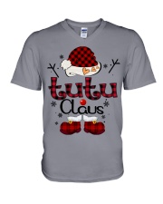 Tutu Claus-Red Plaid V-Neck T-Shirt tile
