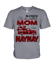 Blessed To Be Called Mom And NAYNAY V-Neck T-Shirt tile