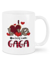 I Love Being A Gaga - Red Plaid Heart Mugs tile
