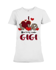 I Love Being A Gigi - Red Plaid Heart Premium Fit Ladies Tee tile