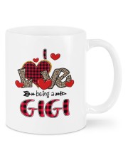 I Love Being A Gigi - Red Plaid Heart Mugs tile