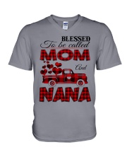 Blessed To Be Called Mom And NANA V-Neck T-Shirt tile