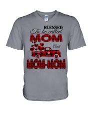 Blessed To Be Called Mom And MOM-MOM V-Neck T-Shirt tile