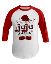 Juju Claus-Red Plaid Baseball Tee front