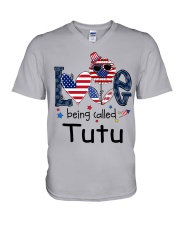 Love Being Called Tutu Life 4th Of July V-Neck T-Shirt tile