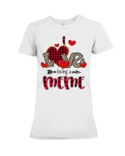 I Love Being A Meme - Red Plaid Heart Premium Fit Ladies Tee tile