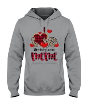 I Love Being A Meme - Red Plaid Heart Hooded Sweatshirt tile
