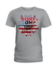 Blessed to be called Oma 4th July Ladies T-Shirt tile