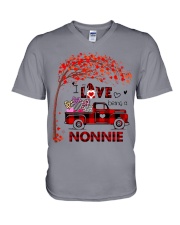 Valentine - I Love Being A Nonnie V-Neck T-Shirt tile