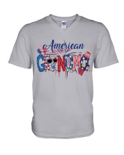 4th Of July Patriotic Doodle American Grandma V-Neck T-Shirt tile