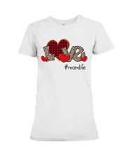 Love Mom Life - Red Plaid Heart Premium Fit Ladies Tee tile