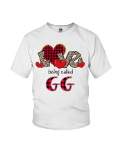 Love being called GG - Red Plaid Heart Youth T-Shirt tile