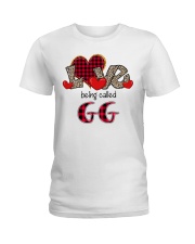 Love being called GG - Red Plaid Heart Ladies T-Shirt tile