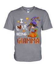 I Love Being Glamma-Pumpkin Art V-Neck T-Shirt tile