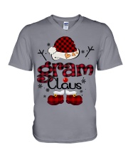 Gram Claus-Red Plaid V-Neck T-Shirt tile