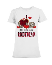 I Love Being A Honey - Red Plaid Heart Premium Fit Ladies Tee tile
