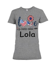 Love Being Called Lola Flag Premium Fit Ladies Tee tile