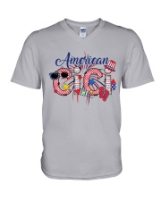 4th Of July Patriotic Doodle American Cici V-Neck T-Shirt tile