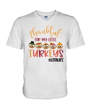 Thankful For My Little Turkeys Litalife V-Neck T-Shirt tile