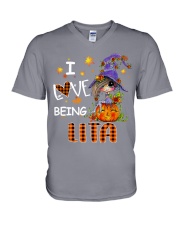 I Love Being Lita-Pumpkin Art V-Neck T-Shirt tile