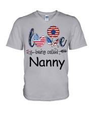 Love Being Called Nanny Flag V-Neck T-Shirt tile