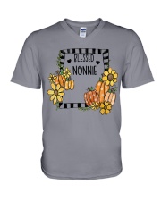 Blessed Nonnie - Fall Pumpkin V-Neck T-Shirt tile