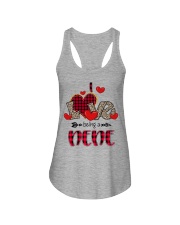 I Love Being A Nene - Red Plaid Heart Ladies Flowy Tank tile