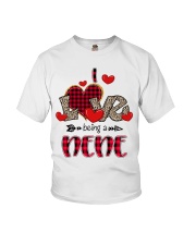 I Love Being A Nene - Red Plaid Heart Youth T-Shirt tile