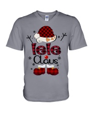 Lele Claus-Red Plaid V-Neck T-Shirt tile