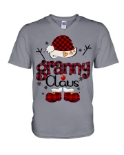 Granny Claus-Red Plaid V-Neck T-Shirt tile