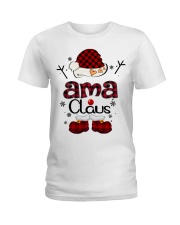 Ama Claus-Red Plaid Ladies T-Shirt tile