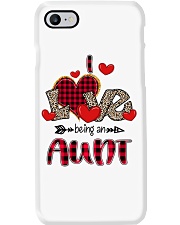 I Love Being An Aunt - Red Plaid Heart Phone Case tile
