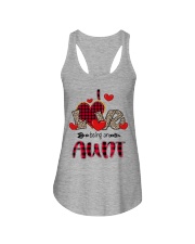 I Love Being An Aunt - Red Plaid Heart Ladies Flowy Tank tile